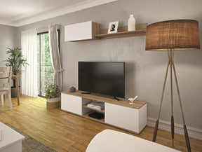 MUEBLE TV 180 cm - ROBLE ALBA-BLANCO SOFT