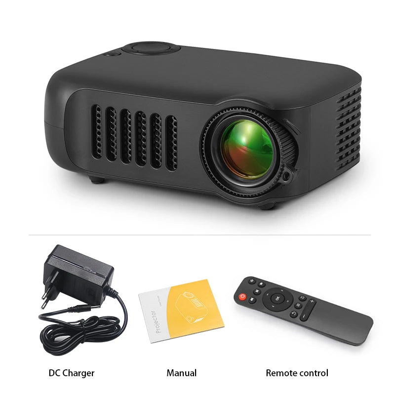 MINI Projetor Portátil 3D LED Projetores de Vídeo Home Theater Jogo Laser Beamer Smart TV BOX 1080P 4K Via HD Port A2000